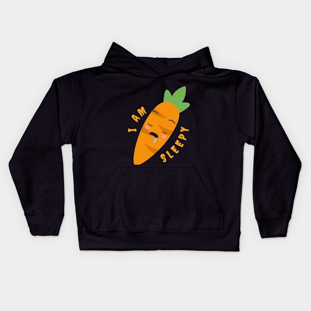 Sleepy Carrot Kids Hoodie by UniqueG